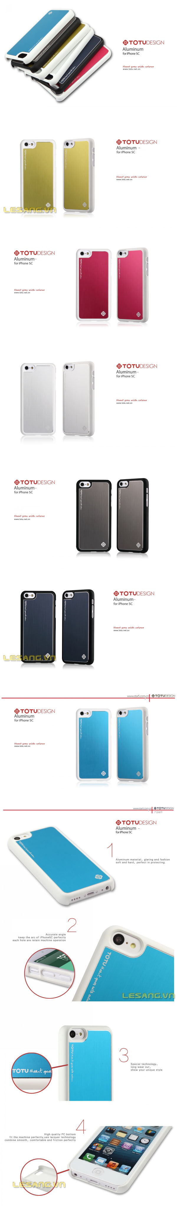 ôp lưng iphone 5c mặt lưng nhôm