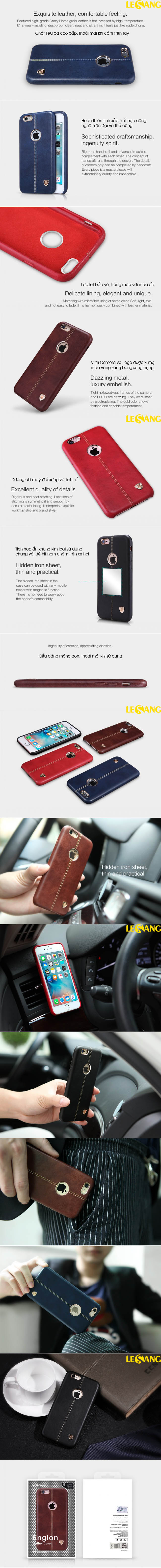 Ốp lưng iPhone 6S Plus / 6 Plus Englon Leather Cover 33