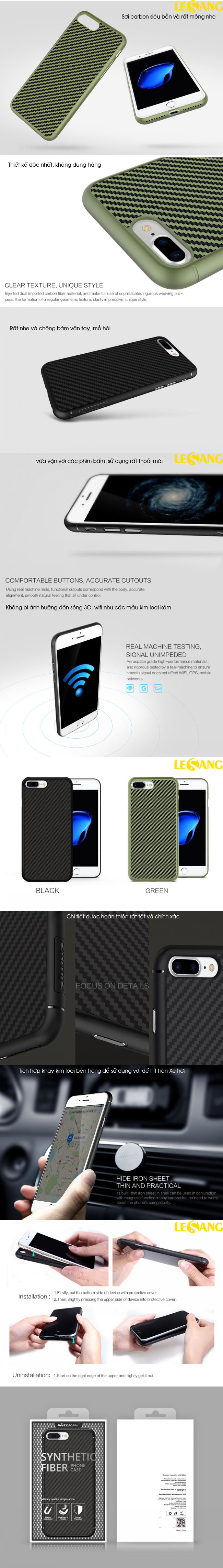 Ốp lưng iPhone 8 Plus Synthetic Fiber Green Carbon 36