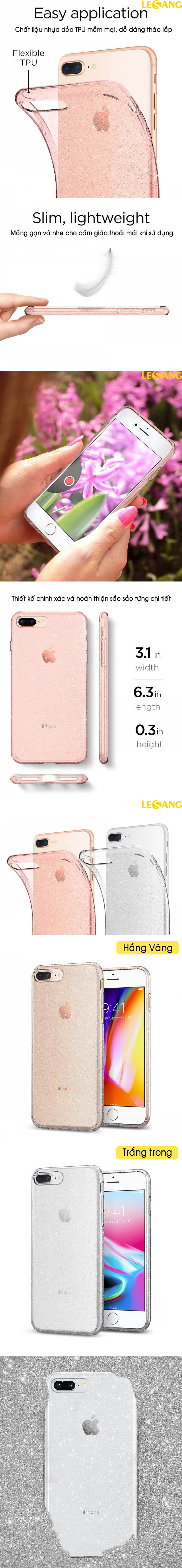 Ốp lưng iPhone 8 Plus / 7 Plus Spigen Liquid Crystal Glitter 5