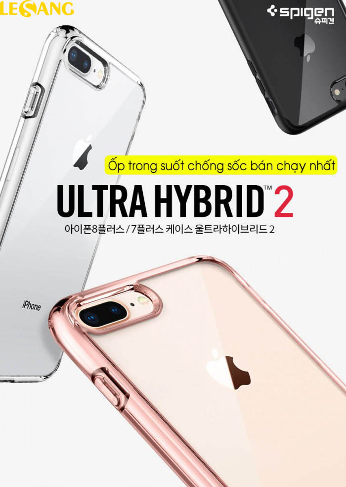 Ốp lưng iPhone 8 Plus / 7 Plus Spigen Ultra Crytal 2 trong suốt 2