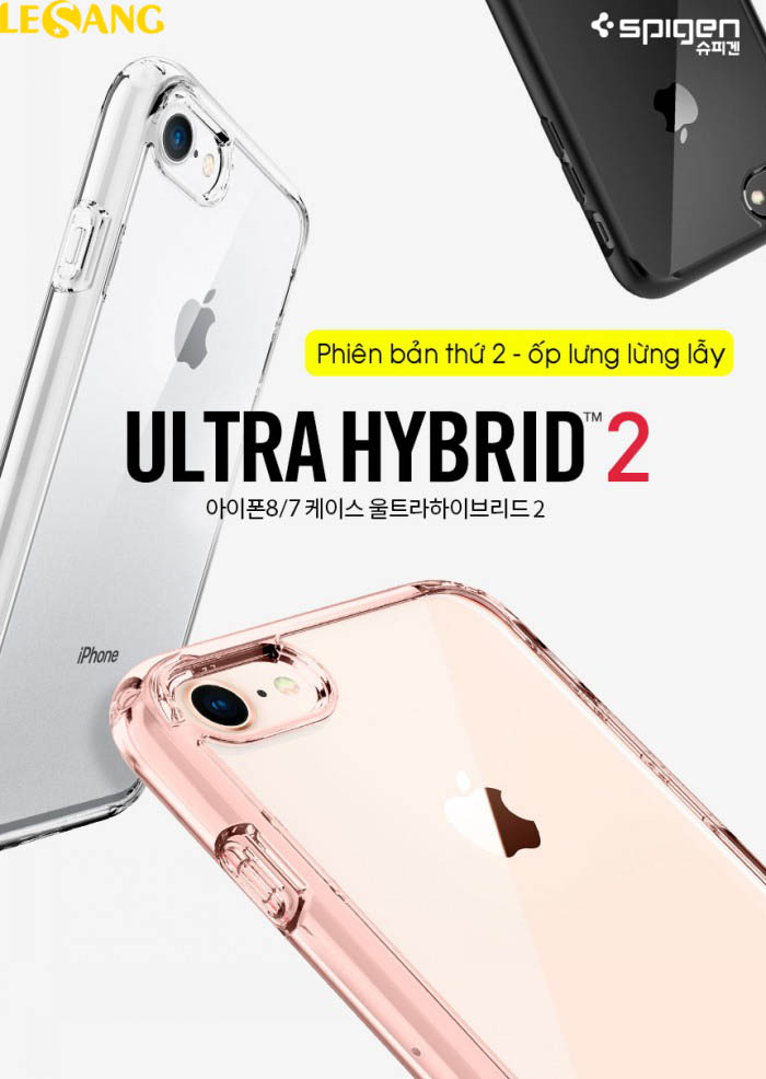 Ốp lưng iPhone 8 / iPhone 7 Spigen Ultra Crytal 2 trong suốt 12