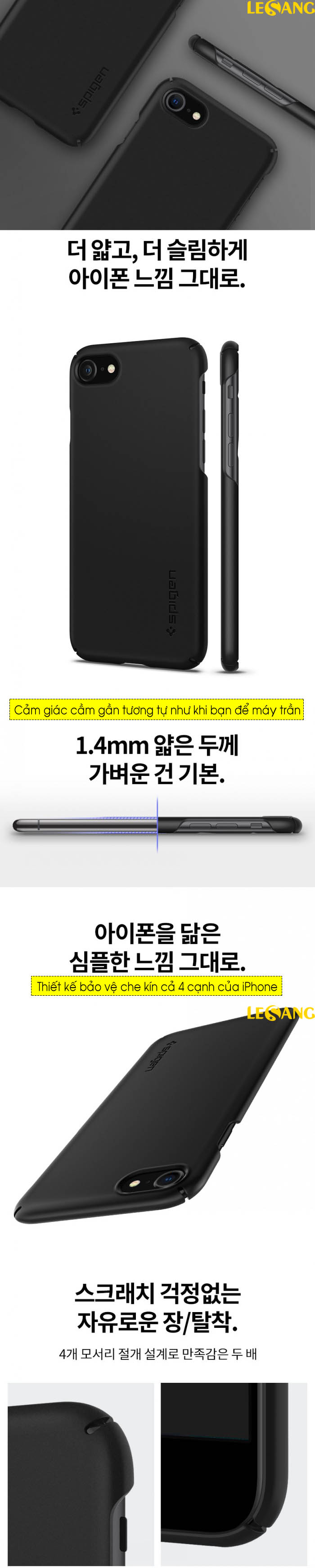 Ốp lưng iPhone SE 2020 / iPhone 8/7 Spigen Thin Fit siêu nhẹ 6