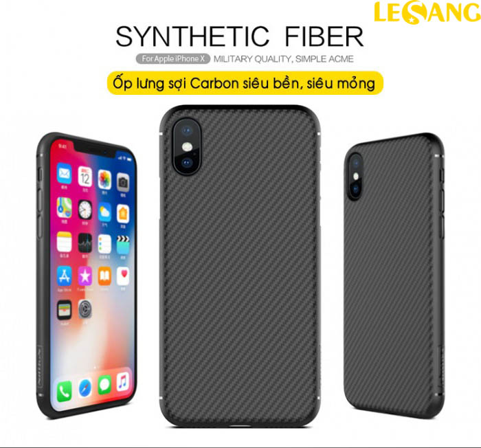 Ốp lưng iPhone X / iPhone 10 Nillkin Fiber sợi Carbon 1