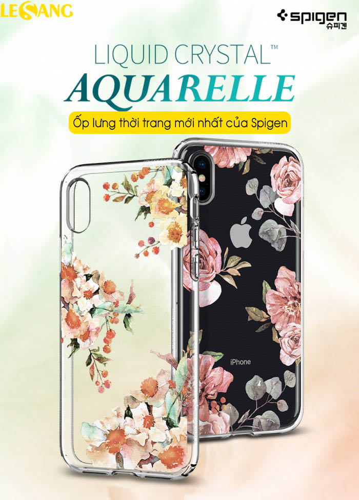 Ốp lưng iPhone X / XS Spigen Aquarelle thời trang hình hoa tuyệt đẹp - 3