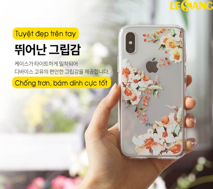 Ốp lưng iPhone X / XS Spigen Aquarelle thời trang hình hoa tuyệt đẹp - 4