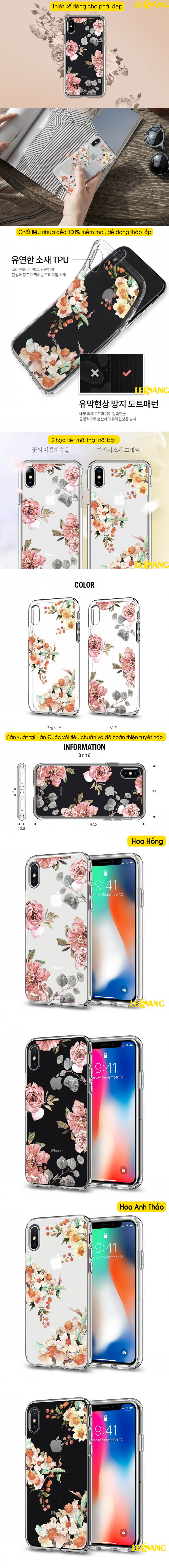 Ốp lưng iPhone X / XS Spigen Aquarelle thời trang hình hoa tuyệt đẹp - 6