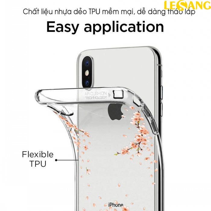 Ốp lưng iPhone X / iPhone 10 Spigen Liquid Crystal Blossom 3