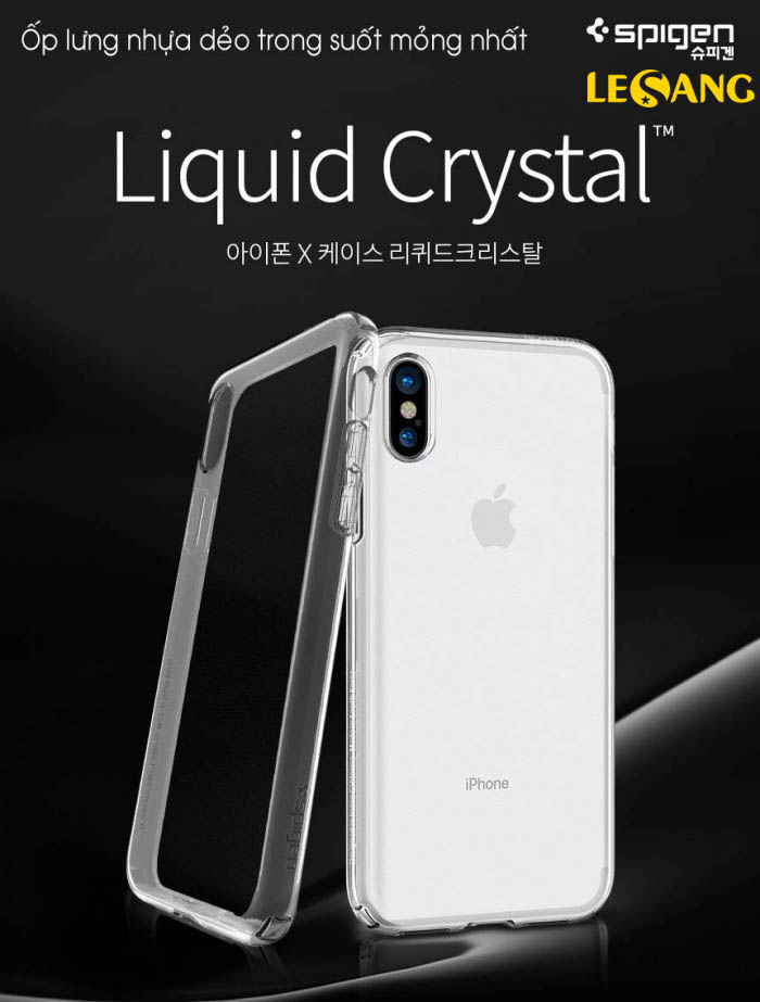 Ốp lưng iPhone X / iPhone 10 Spigen Liquid Crystal Clear 1