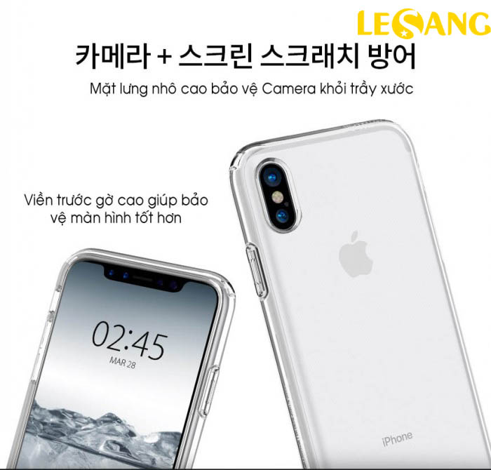 Ốp lưng iPhone X / iPhone 10 Spigen Liquid Crystal Clear 3