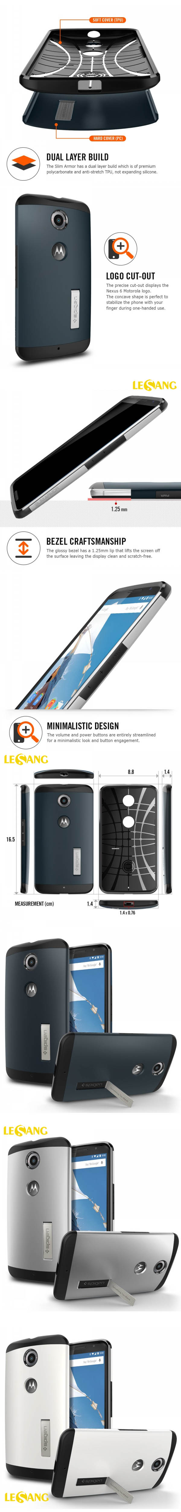 Ốp lưng Nexus 6 SGP Slim Armor 3