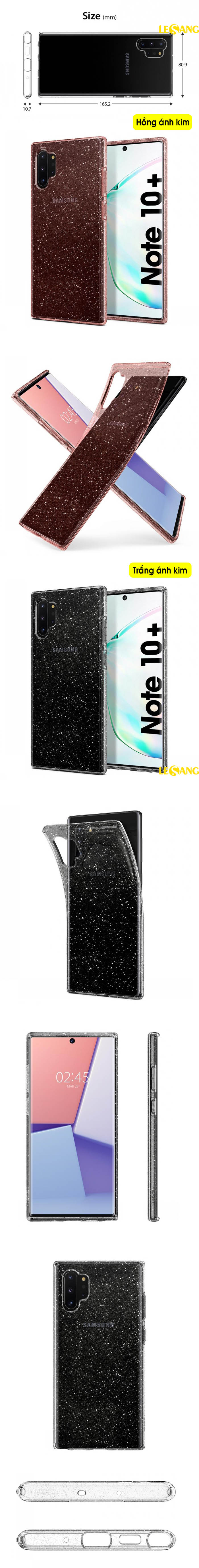 Ốp lưng Galaxy Note 10 plus Spigen Liquid Crystal Glitter 8