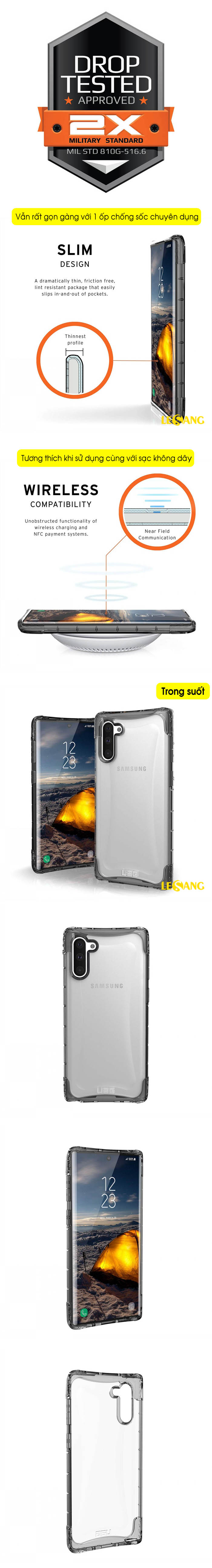 Ốp lưng Samsung Note 10 UAG Plyo trong suốt 4