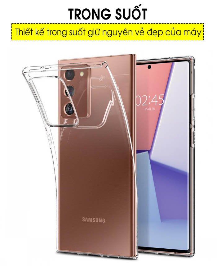 Ốp lưng Samsung Note 20 Ultra Spigen Liquid Crytal trong suốt 2