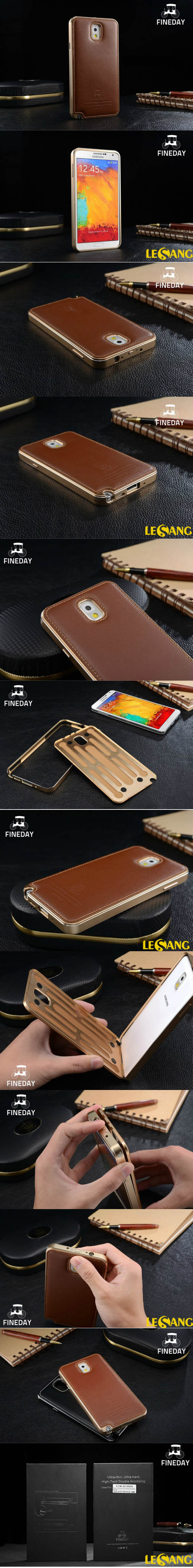 Ốp lưng Note 3 Fineday Aluminum + Da 2326