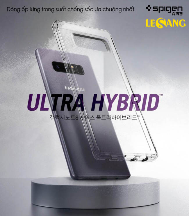 Ốp lưng Samsung Note 8 Ultra Hybrid trong suốt 1