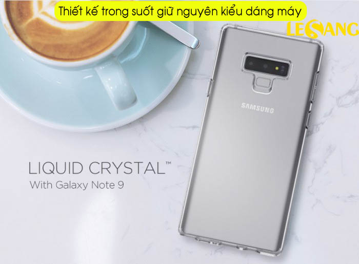 Ốp lưng Note 9 Spigen Liquid Crytal nhựa dẻo trong suốt mỏng 4