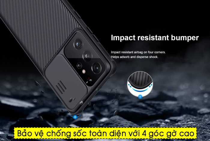 Ốp lưng Samsung S21 Ultra Nillkin Camshield bảo vệ Camera 2