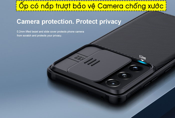 Ốp lưng Samsung S21 Ultra Nillkin Camshield bảo vệ Camera 1