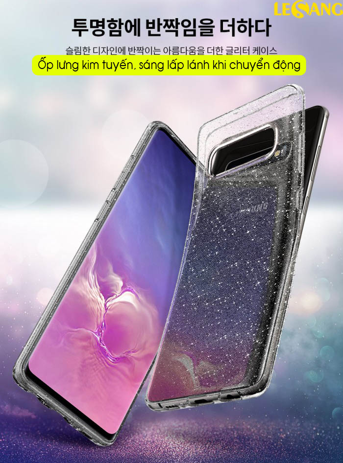 Ốp lưng Samsung S10 Spigen Liquid Crystal Glitter 1
