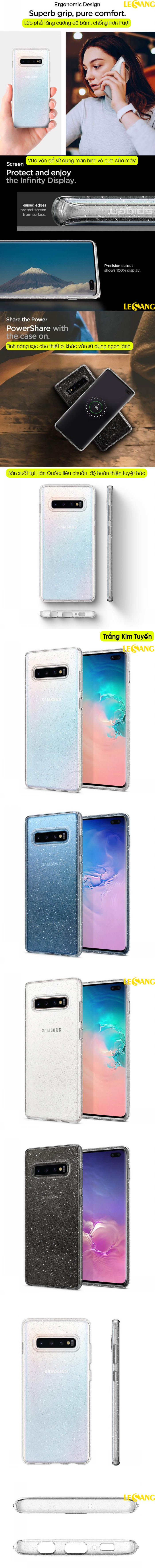 Ốp lưng Samsung S10 Spigen Liquid Crystal Glitter 55