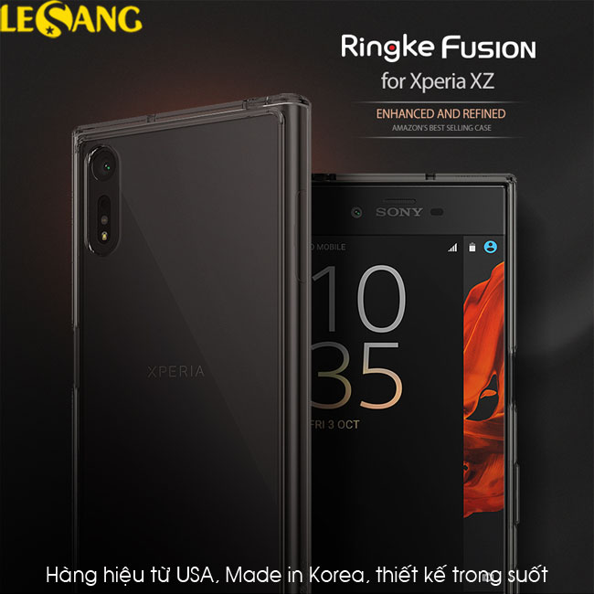 Ốp lưng Sony XZ Ringke Fusion trong suốt 1