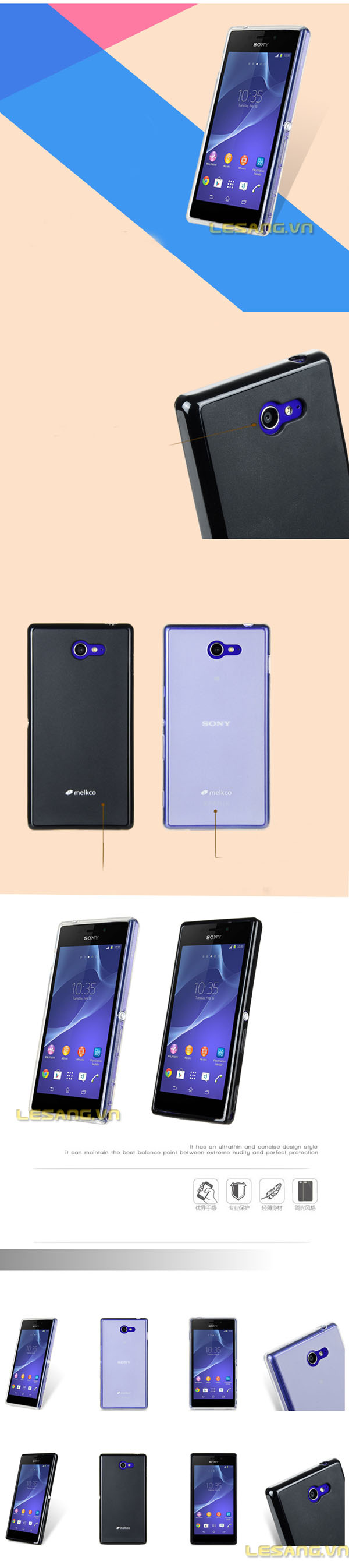 Ốp lưng Sony M2 Melkco Poly 3