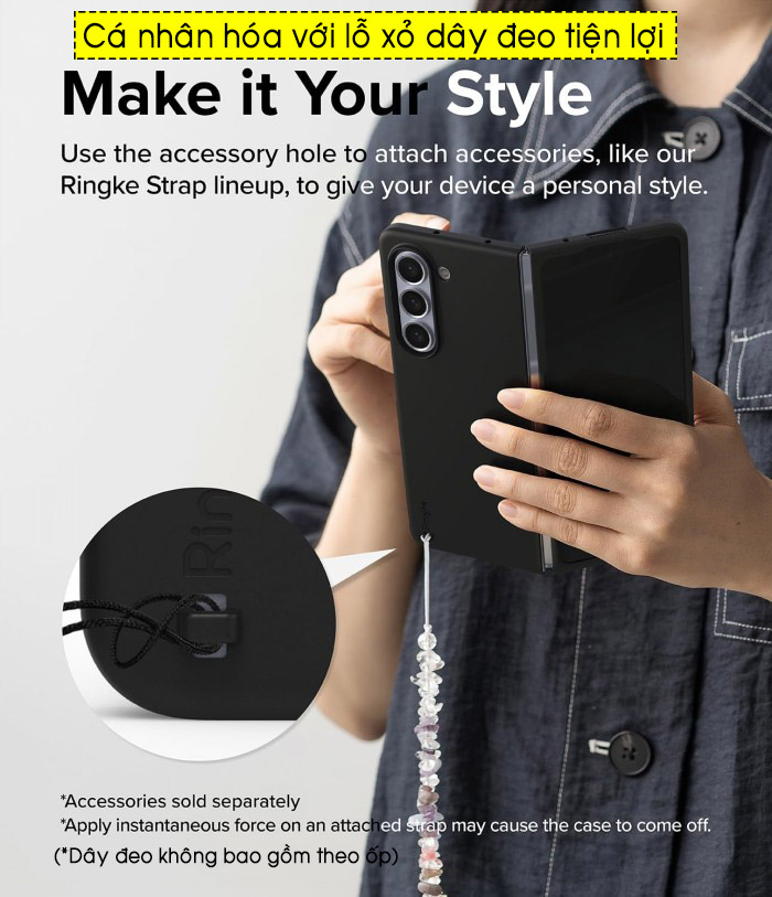Ốp lưng Z Fold 5 Ringke Slim phiên bản đen nhám siêu mỏng 5