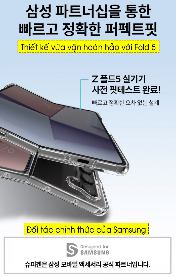 Ốp lưng Z Fold 4 Spigen Ultra Hybrid trong suốt 1