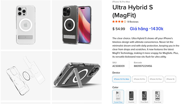 Ốp lưng iPhone 16 Pro Max Spigen Ultra Hybrid S Magfit 253614