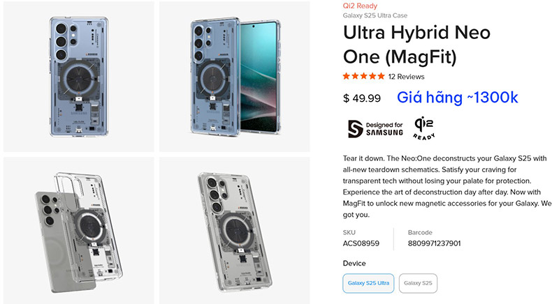 Ốp lưng Galaxy S25 Ultra Spigen Ultra Hybrid S Magfit 215