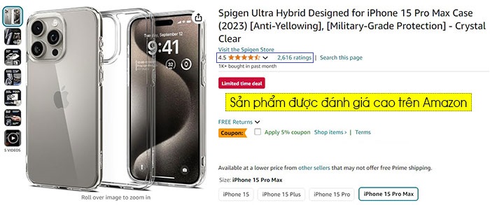 Ốp lưng iPhone 15 Pro Max Spigen Ultra Hybrid Magfit 2514