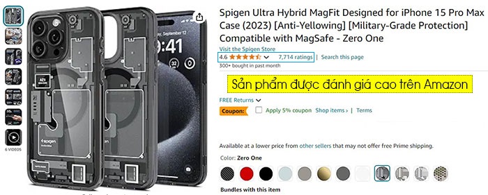 Ốp lưng iPhone 15 Pro Max Spigen Ultra Hybrid Zero One Magfit 02514