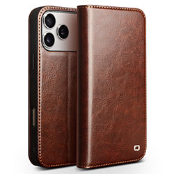 Bao da iPhone 17 Pro Max Qlino Wallet da bò thật